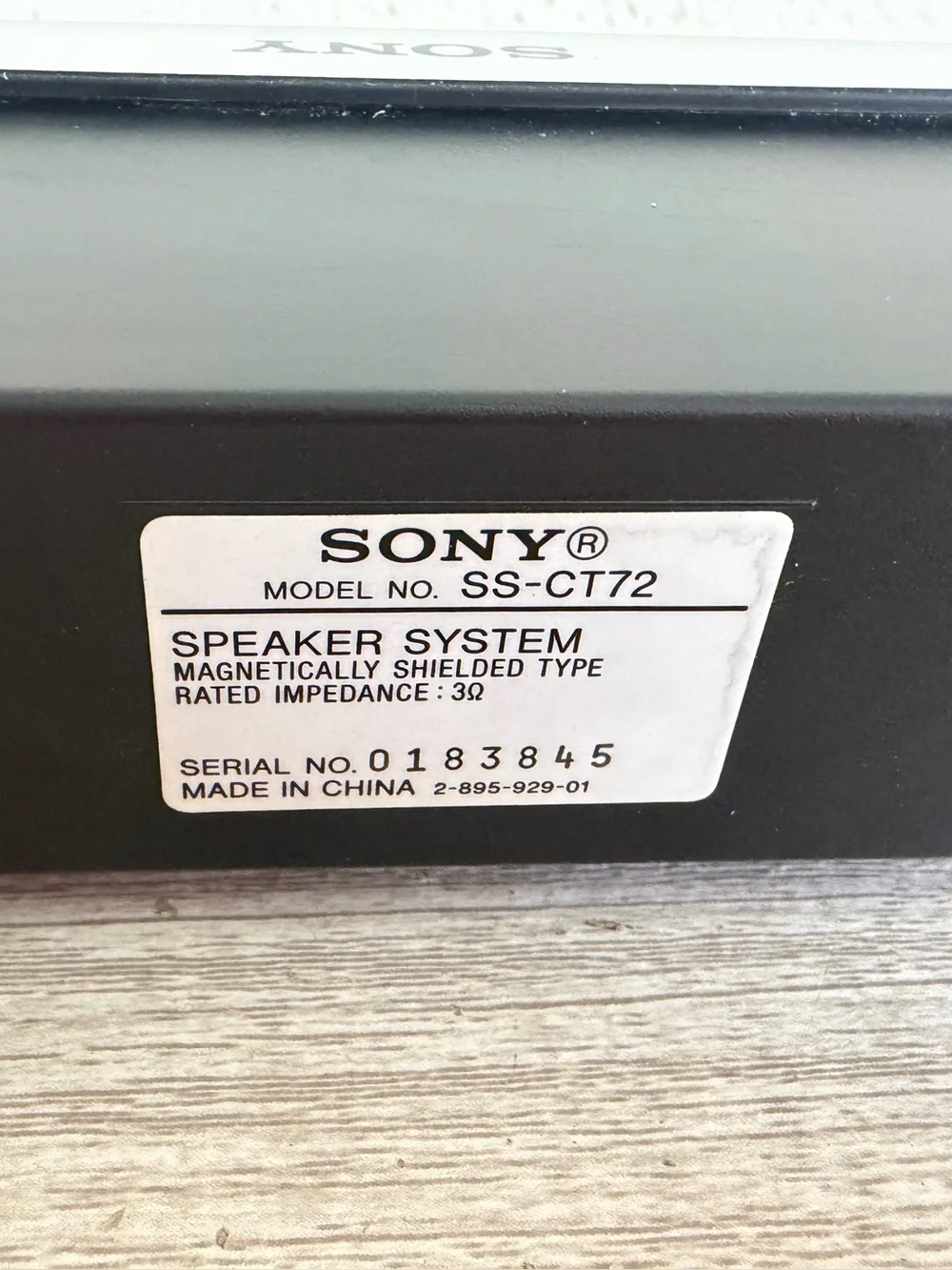 Sony SS-CT72 Center Speaker For Theater Stereo Surround Sound System Tested